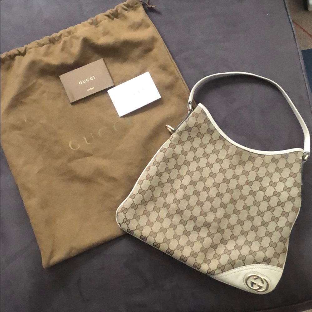 Authentic Gucci Monogram Britt Hobo with dust bag